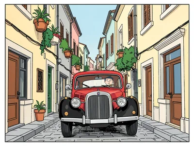 Mediterranean car chase