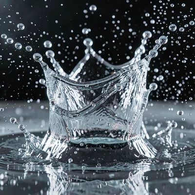 Water splash frozen