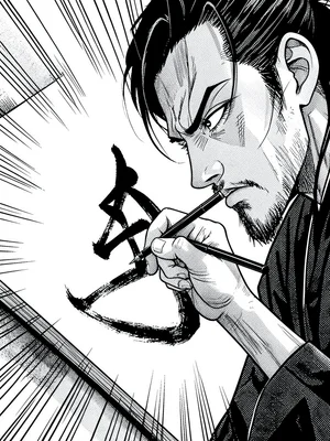 Calligraphy master at work