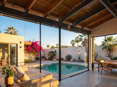 Post-and-Beam Looking to Pool