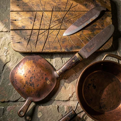 Cutting Board Scarred by Years of Use