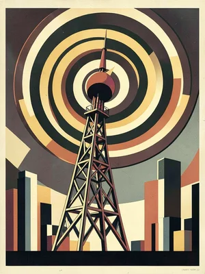 Art Deco radio tower