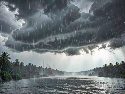 First break in monsoon clouds