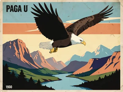 WPA bald eagle soaring