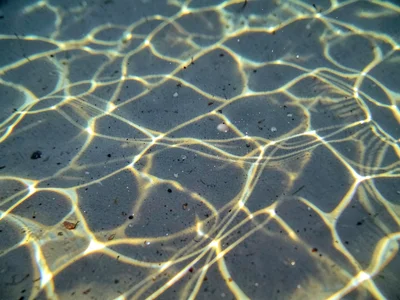 Caustic pattern catching slight current motion as blur
