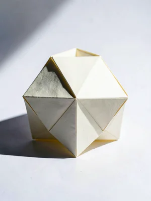 Cream Paper Octahedron