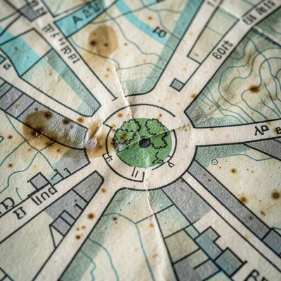 An extreme crop of a London A-Z street atlas page showing the intersection of mu