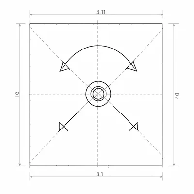 Schematic blueprint of a haptic feedback chart with motion arrows