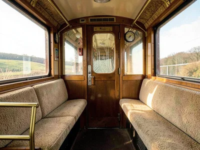 Vintage Railway Compartment Moquette Seats