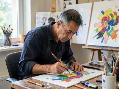 Calligrapher at work
