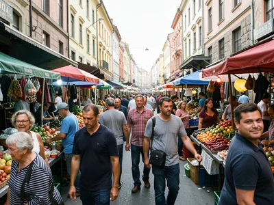 Street market bustle