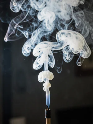 Incense smoke rising