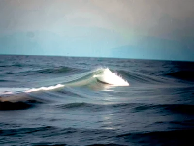 Single wave crest as white line