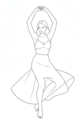 Dancing figure continuous line