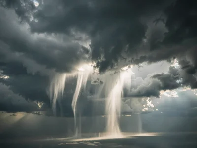 Virga falling from cloud but evaporating before reaching ground
