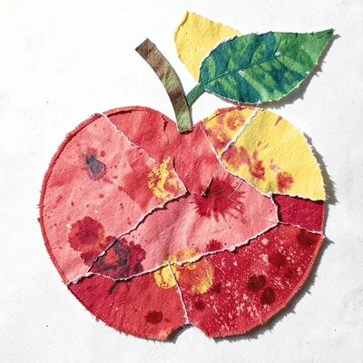 Paper collage red apple