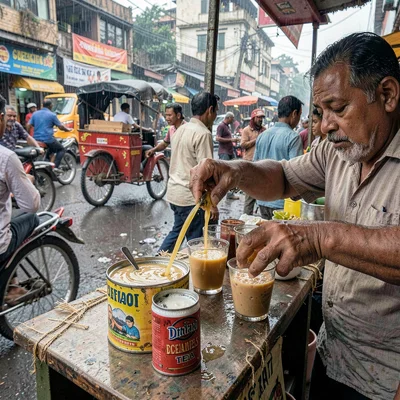 Dhaka tea stall pour