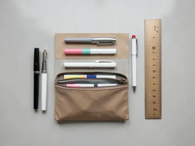 Stationery Pouch Contents Perpendicular Layout