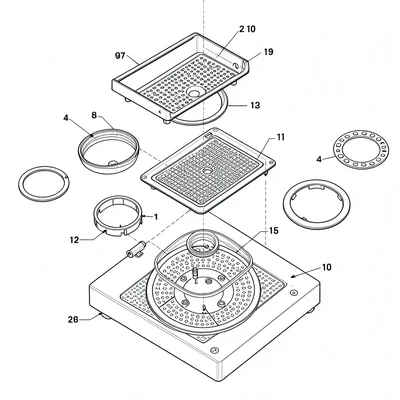 Espresso group head exploded view