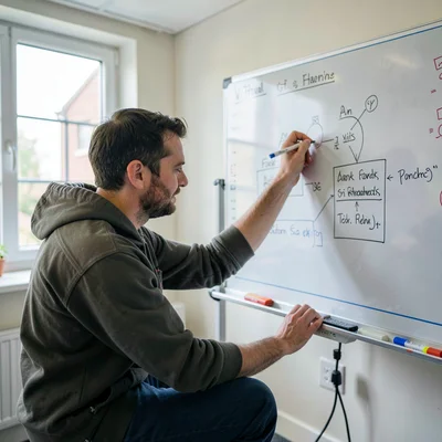 Documentary photography, unposed moment, Virtual whiteboard session with instruc