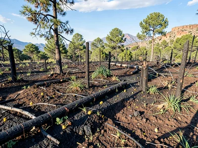 Insect life returning to recovering burn area