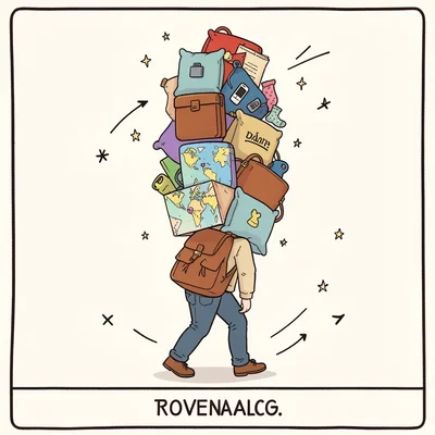 overpacked traveler airport humor print