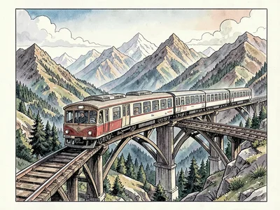 Impossible mountain train