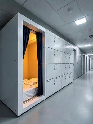Pod Hatch Half-Open Amber Interior Glow