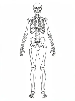 Human skeletal system full body