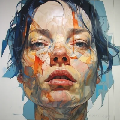 Painting portrait by Jenny Saville. bjork