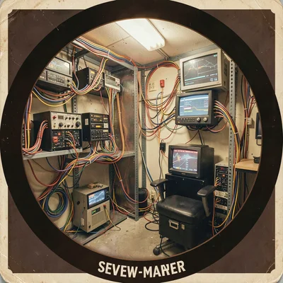 Server cable management room as View-Master reel about the internet