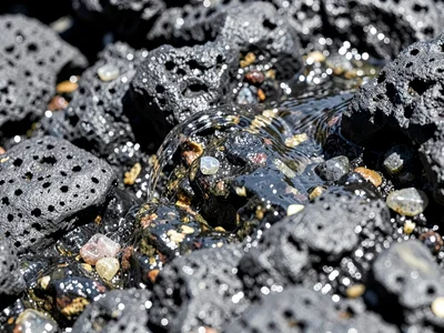 Lava delta texture showing water interaction