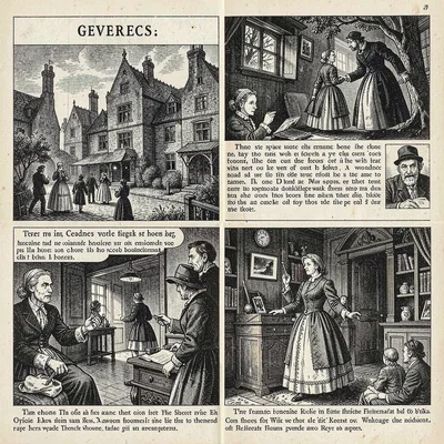 A governess arriving at a dark manor