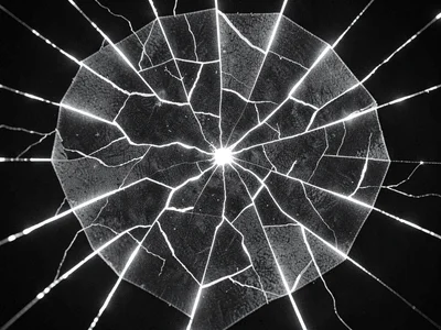 Thunder shown as fracturing dark grey geometric patterns with bright edges