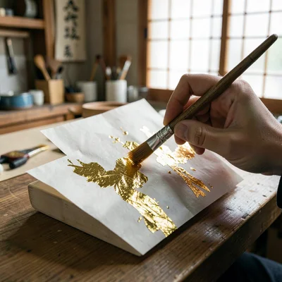 Kanazawa gold leaf craft, extreme delicacy, breath shield made of paper protecti