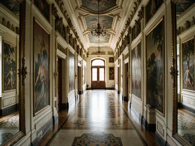 Palace hallway perspective