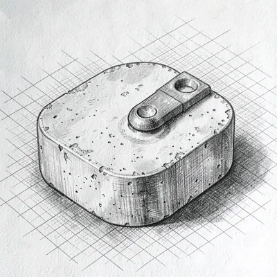 Pen-and-ink rendering of a magnesium float smoothing fresh concrete, dimensional