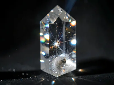 Crystal showing both transmitted and reflected light