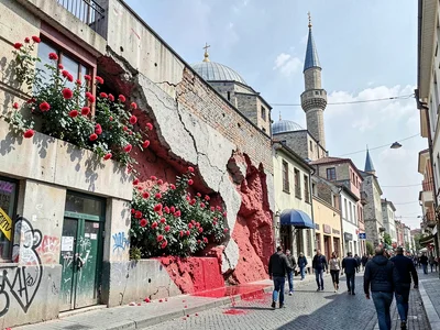Sarajevo roses in pavement