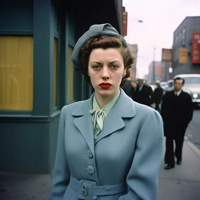 Vivian Maier color photo of a sad scene. color street