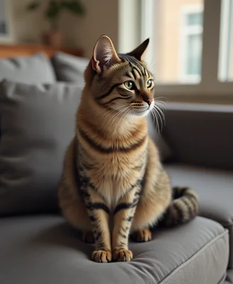 Cat sitting on a couch