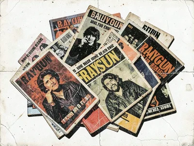 Grunge nineties zine pile