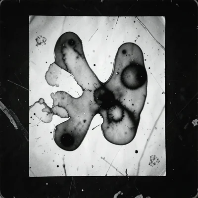 A chemigram: abstract forms created by painting developer and fixer directly on 