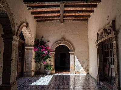 Boveda Brick Ceiling with Wooden Beams