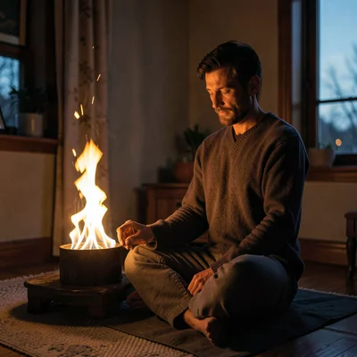 Evening ritual by flame