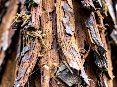 Redwood fibrous bark texture