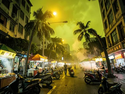 Pre-typhoon yellow sky