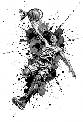 Basketball dunk splatter
