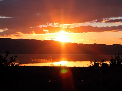 Sunset with intentional flare