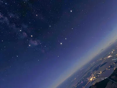 The exact moment when first stars appear while sky is still indigo